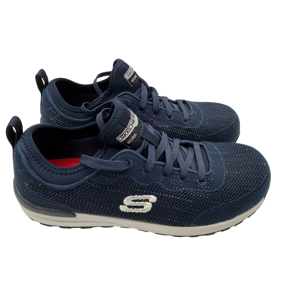 Skechers Work Sneakers Womens 9.5 Navy Excellent Slip Resistant 108033 ASTM
